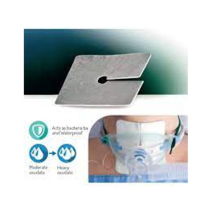 MEDICAZIONE ADESIVA STERILE CON COMPRESSA CENTRALE IN ALLUMI NIO NON ADERENTE ALTAMENTE ASSORBENTE TRACHEOPAD 8X9,3CM 1pz.