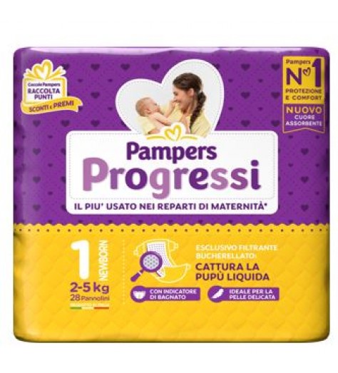 PAMPERS PROGRESSI SENSITIVE NEWBORN 28 PEZZI