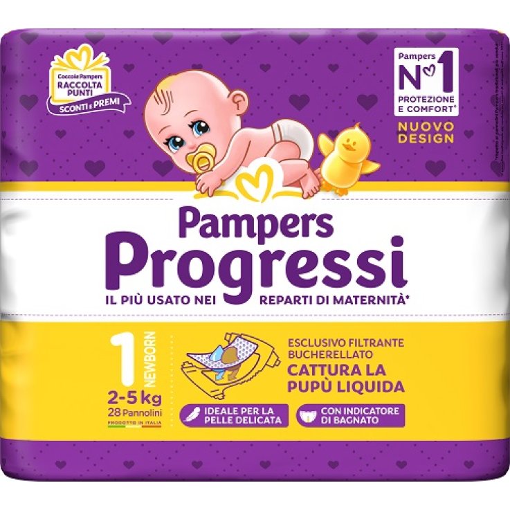 PAMPERS PROGRESSI SENSITIVE NEWBORN 28 PEZZI
