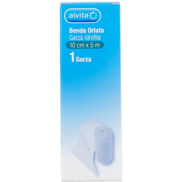 BENDA IN GARZA IDROFILA ORLATA ALVITA 10X500CM