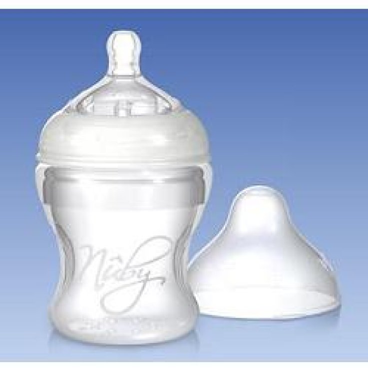 NUBY NT BIBERON DA 210ML IN SILICONE CON CAPPUCCIO PROTETTIV O TETTARELLA EXTRA SOFFICE A FLUSSO MEDIO