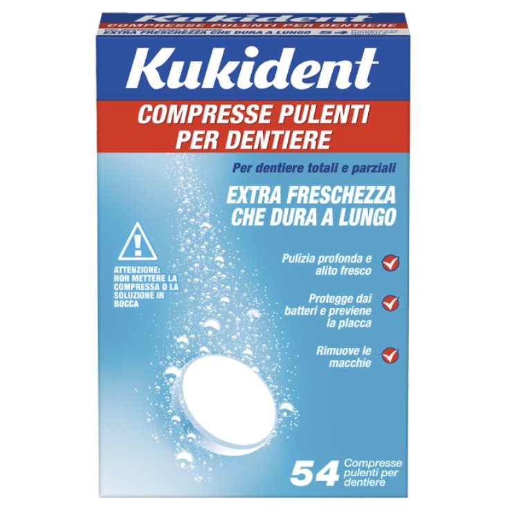 KUKIDENT CLEANSER FRESCH 54 COMPRESSE PULIZIA PROTESI DENTAR IE
