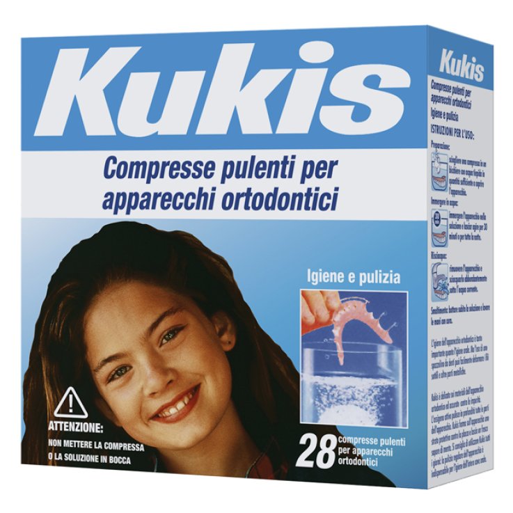 KUKIS CLEANSER 28 COMPRESSE PER PULIZIA APPARECCHI ORTODONTI CI