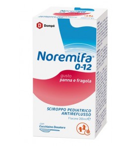 SCIROPPO PEDIATRICO ANTIREFLUSSO NOREMIFA 0-12 FLACONE 200 ML GUSTO PANNA E FRAGOLA