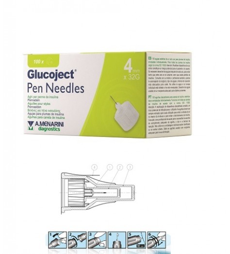 GLUCOJECT PEN NEEDLES 4MM G32