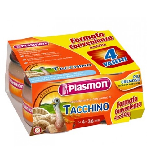 PLASMON OMOGENEIZZATO TACCHINO 4 X 80 G CON GIFT