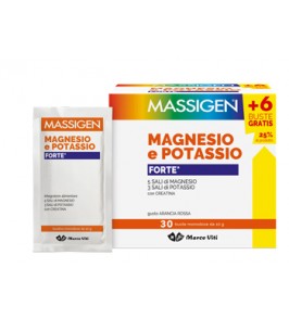 MASSIGEN MAGNESIO E POTASSIO FORTE 24 BUSTINE + 6 GRATIS