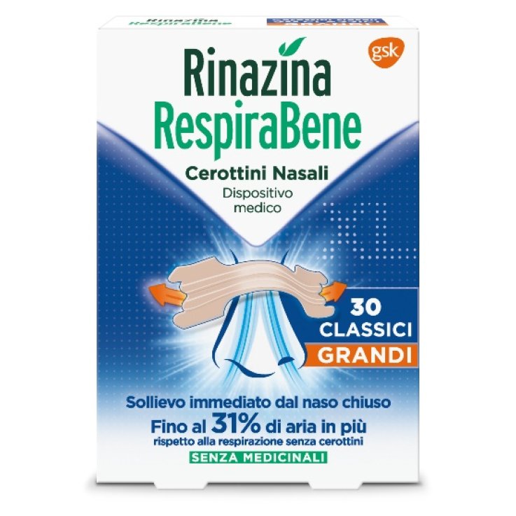 RINAZINA RESPIRABENE CEROTTI NASALI CLASSICI GRANDI CARTON 3 0 PEZZI