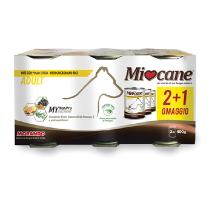 MIOCANE PATE' TRIS ADULT POLLO/RISO 3 X 400 G