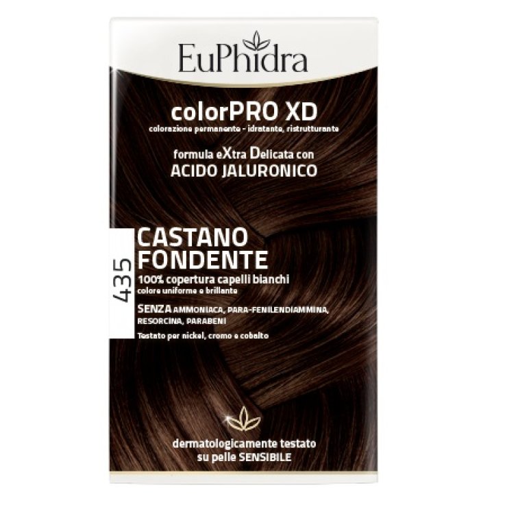 EUPHIDRA COLORPRO XD 435 CASTANO FONDENTE GEL COLORANTE CAPE LLI IN FLACONE + ATTIVANTE + BALSAMO + GUANTI