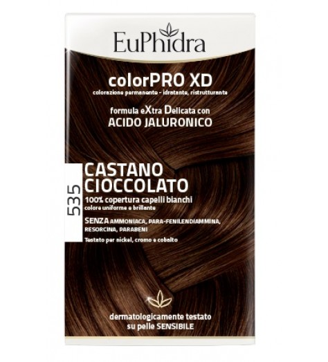 EUPHIDRA COLORPRO XD 535 CASTANO CIOCCOLATO GEL COLORANTE CA PELLI IN FLACONE + ATTIVANTE + BALSAMO + GUANTI