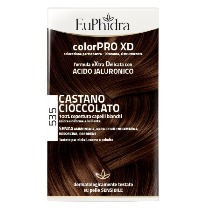 EUPHIDRA COLORPRO XD 535 CASTANO CIOCCOLATO GEL COLORANTE CA PELLI IN FLACONE + ATTIVANTE + BALSAMO + GUANTI