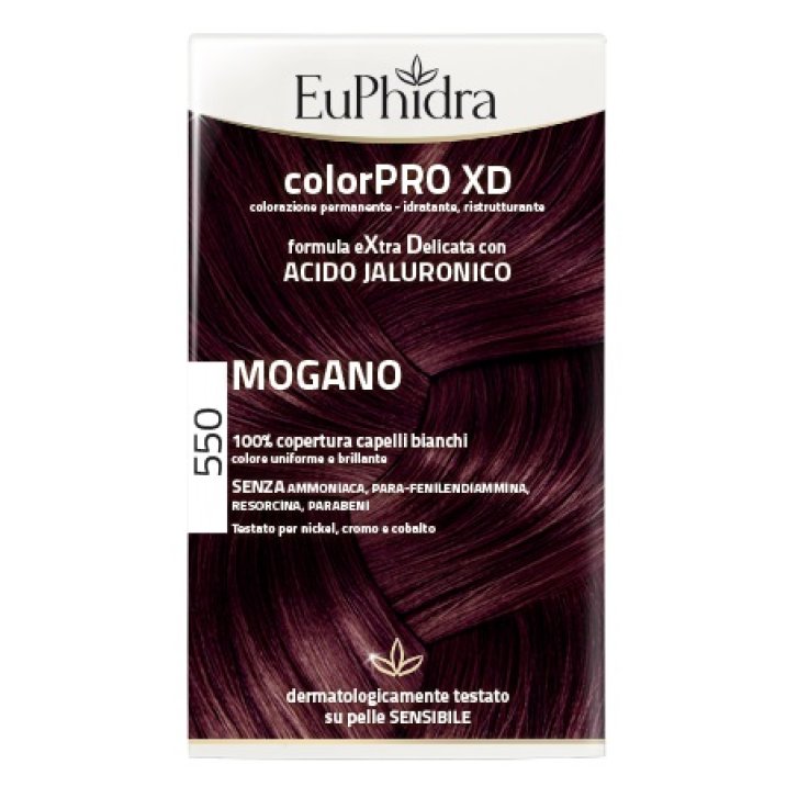 EUPHIDRA COLORPRO XD 550 MOGANO GEL COLORANTE CAPELLI IN FLA CONE + ATTIVANTE + BALSAMO + GUANTI