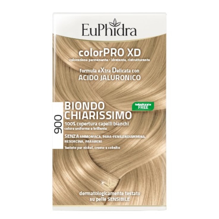 EUPHIDRA COLORPRO XD 900 BIONDO CHIARISSIMO GEL COLORANTE CA PELLI IN FLACONE + ATTIVANTE + BALSAMO + GUANTI