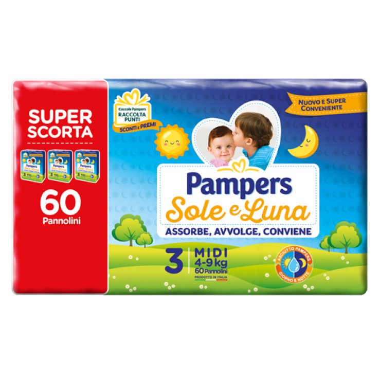 PAMPERS SOLE&LUNA TRIO MIDI 60 PEZZI