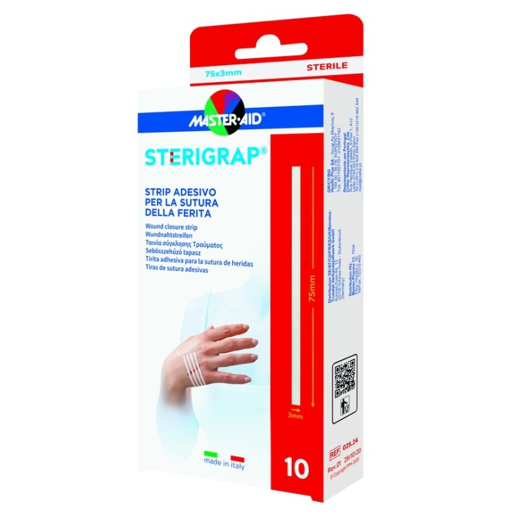 MASTER-AID STERIGRAP STRIP ADESIVO SUTURA FERITE 75X3 MM 10PEZZI