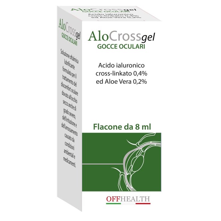 SOLUZIONE OFTALMICA LUBRIFICANTE ALOCROSS ACIDO IALURONICO S ALE SODICO CROSS LINKATO 0,20% ED ALOE VERA 1 FLACONE 8 ML