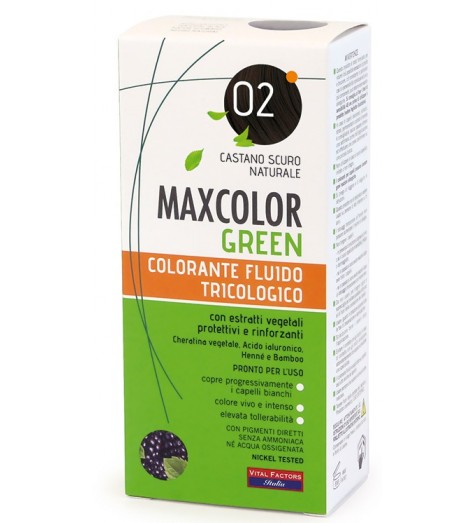 MAXCOLOR GREEN 02 CASTANO SCURO NATURALE 75 ML + BALSAMO 15ML