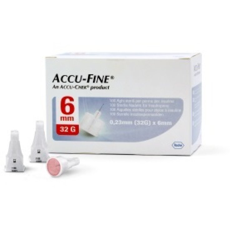 AGO PER PENNA DA INSULINA ACCU-FINE PEN NEEDLE ACCU-CHEK GAU GE 32 X 6MM 100 PEZZI