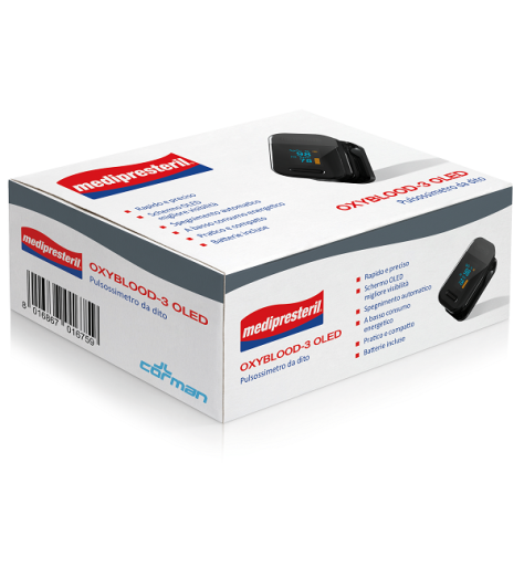 MEDIPRESTERIL OXYBLOOD-3 OLED PULSOSSIMETRO DA DITO