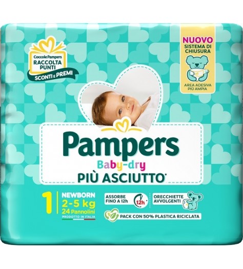 PAMPERS BABY DRY PANNOLINO NEWBORN 24 PEZZI