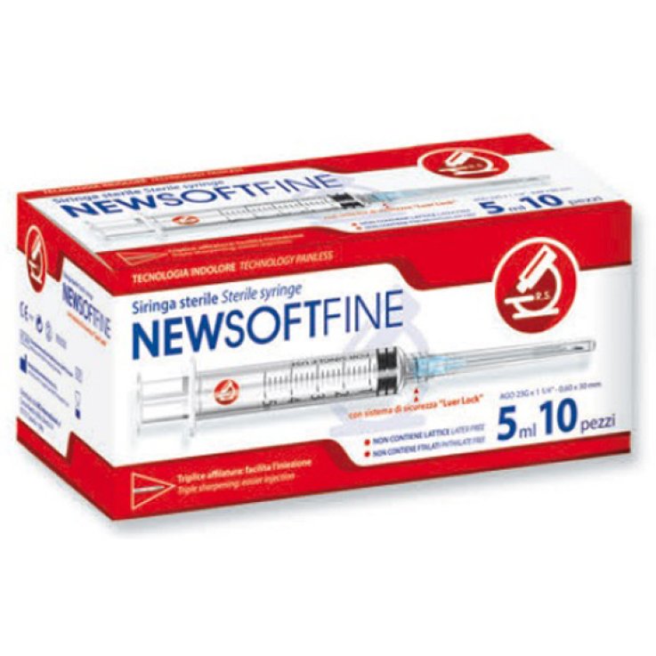 SIRINGA NEWSOFTFINE 5ML AGO 23 GAUGE 10 PEZZI