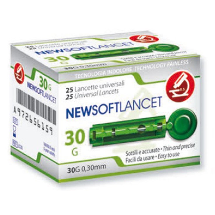 LANCETTE PUNGIDITO NEWSOFTLANCET 30 GAUGE 0,30MM 25 PEZZI