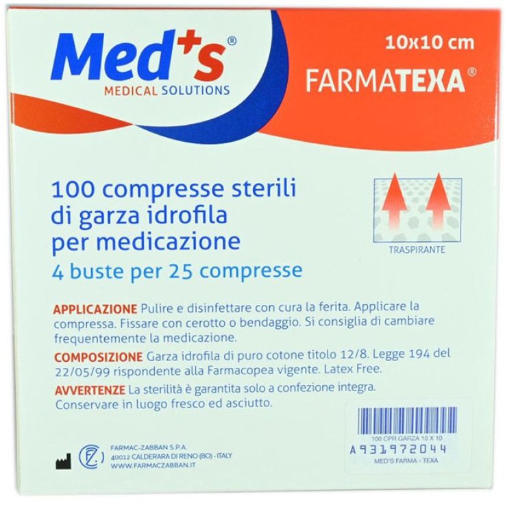GARZA MEDS 10X10CM 100PZ