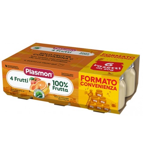 PLASMON OMOGENEIZZATO 4 FRUTTI 6X80 G