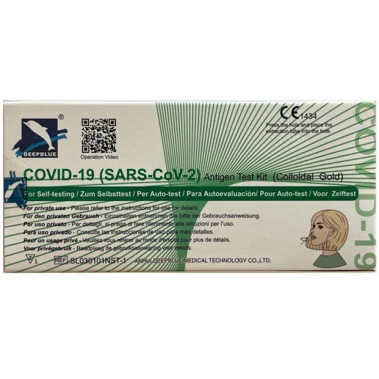 TEST ANTIGENICO RAPIDO COVID-19 DEEPBLUE AUTODIAGNOSTICO RILEVAZIONE QUALITIVA ANTIGENI SARS-COV-2 IN TAMPONI NASALI 1 PEZZO