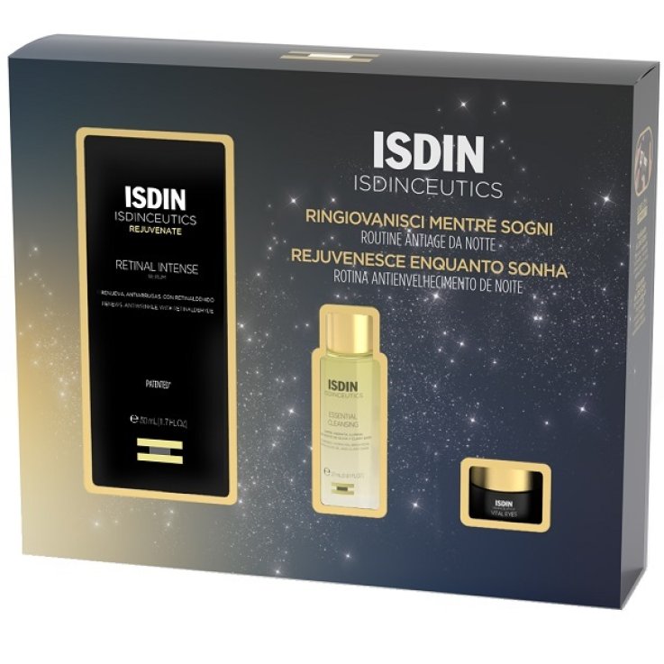 ISDINCEUTICS PACK RUTINA NOCHE NAVIDAD 2023 1 SIERO 50 ML +1 DETERGENTE 27 ML + 1 CONTORNO OCCHI 4 ML