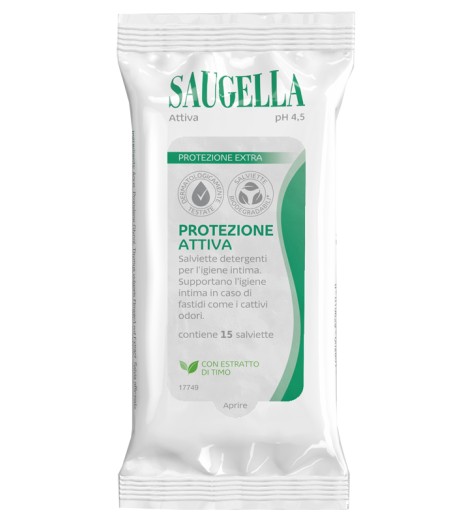 SAUGELLA ATTIVA SALVIETTINE 15 PEZZI SAUGELLA ATTIVA SALVIETTINE 15 PEZZI