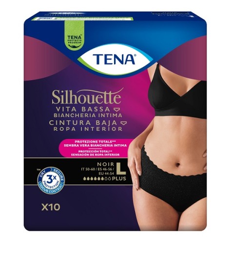 TENA SILHOUETTE NOIR L V/B 10P TENA SILHOUETTE NOIR L V/B 10P