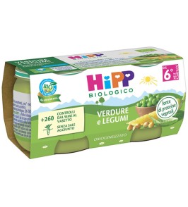 HIPP BIO OMOG VERD/LEGUMI2X80G