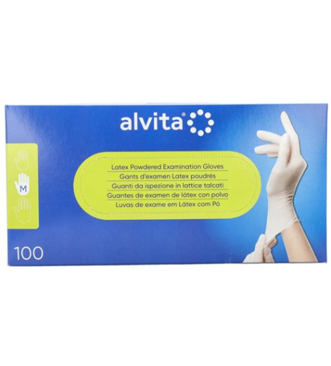 GUANTI IN LATTICE MONOUSO TAGLIA MEDIA 7/7,5 100 PEZZI ALVIT A GUANTI IN LATTICE MONOUSO TAGLIA MEDIA 7/7,5 100 PEZZI ALVIT A