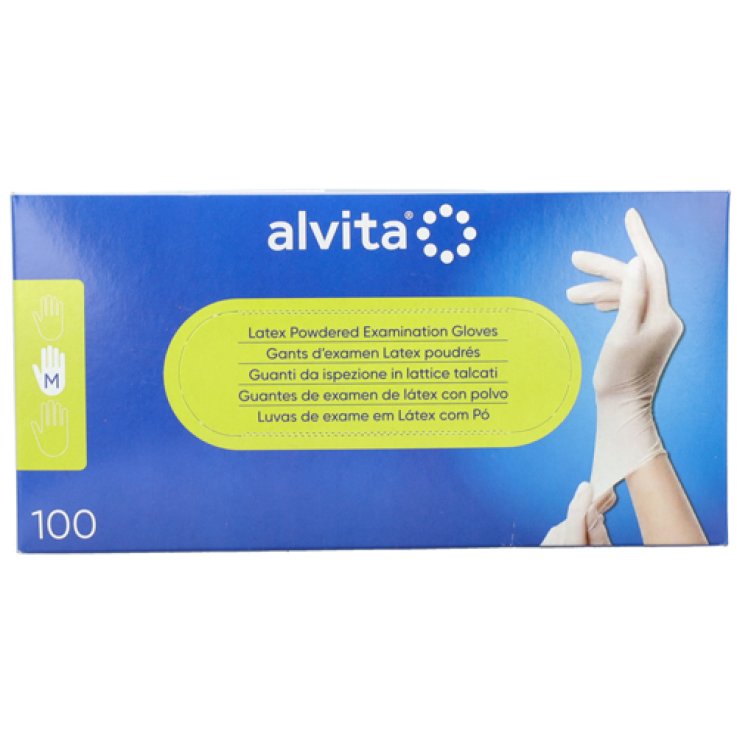 GUANTI IN LATTICE MONOUSO TAGLIA MEDIA 7/7,5 100 PEZZI ALVIT A