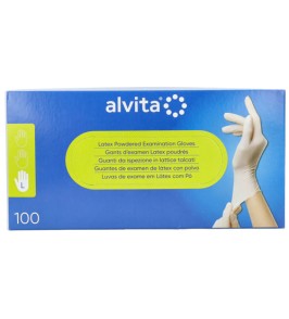 GUANTI IN LATTICE MONOUSO TAGLIA LARGE 8/8,5 100 PEZZI ALVIT A