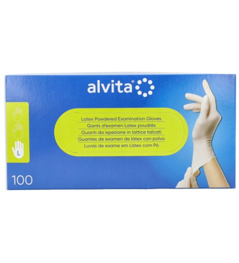 GUANTI IN LATTICE MONOUSO TAGLIA LARGE 8/8,5 100 PEZZI ALVIT A GUANTI IN LATTICE MONOUSO TAGLIA LARGE 8/8,5 100 PEZZI ALVIT A