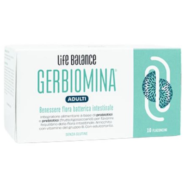 LIFE BALANCE GERBIOMINA ADULTI 10 FLACONCINI DA 10 ML CON EDULCORANTE SENZA GLUTINE