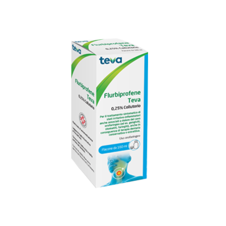 FLURBIPROFENE (TEVA)*collutorio 160 ml 0,25%